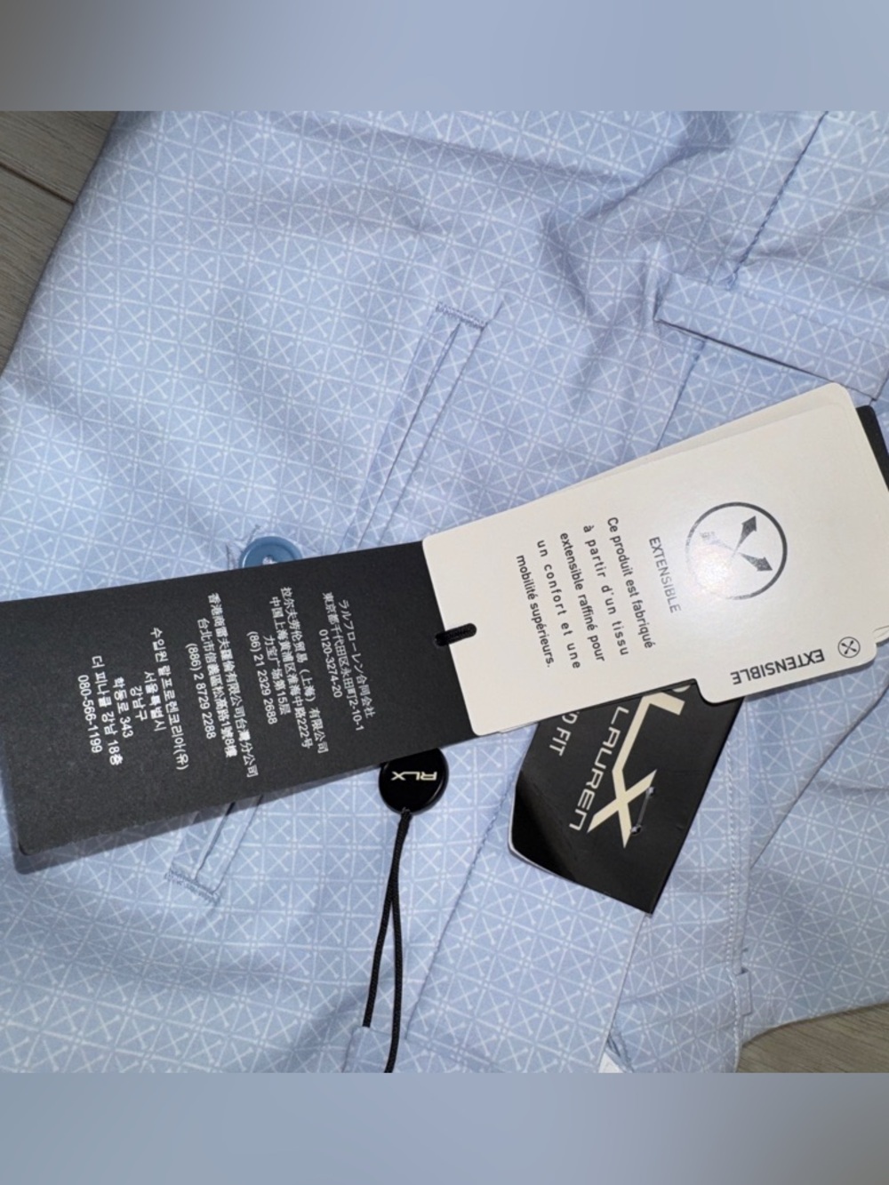 NWT RLX Ralph Lauren Golf Pants 34x32 Light Blue Tailored Fit Water Repellent - Picture 11 of 16